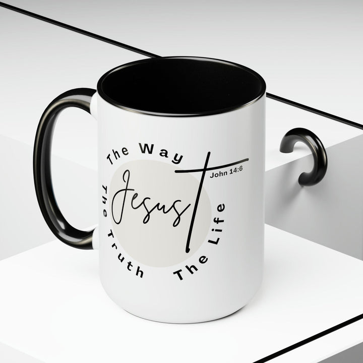 Accent Ceramic Coffee Mug 15oz - Jesus the Way the Truth the Life - Christian