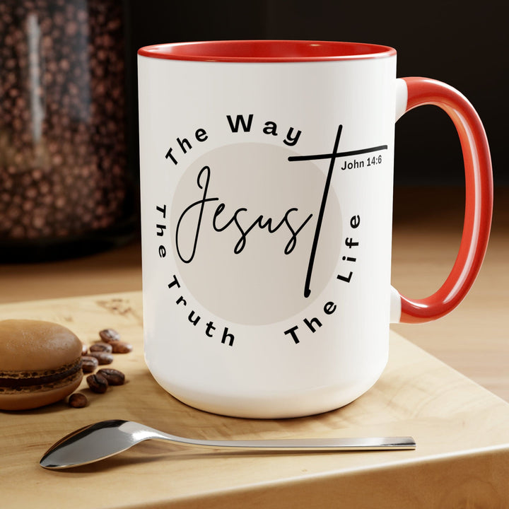 Accent Ceramic Coffee Mug 15oz - Jesus the Way the Truth the Life - Christian