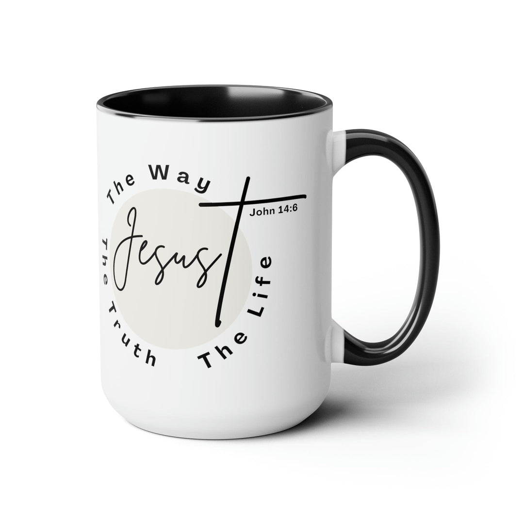 Accent Ceramic Coffee Mug 15oz - Jesus the Way the Truth the Life - Christian