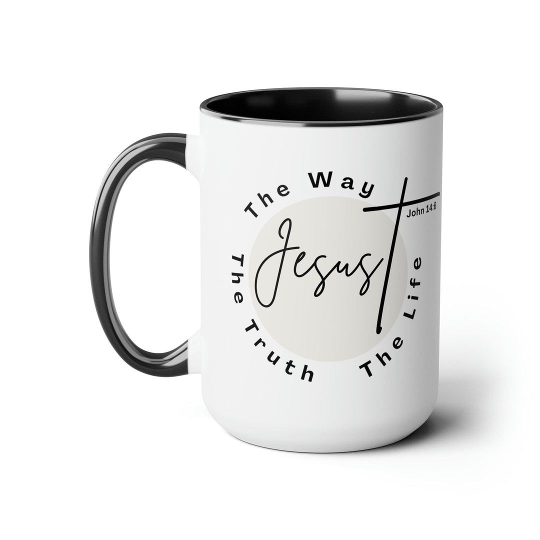 Accent Ceramic Coffee Mug 15oz - Jesus the Way the Truth the Life - Christian