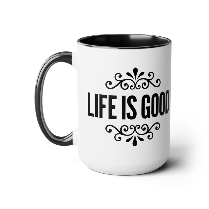 Accent Ceramic Coffee Mug 15oz - Life is Good Illustration Black - Decorative