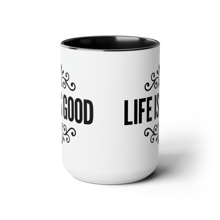 Accent Ceramic Coffee Mug 15oz - Life is Good Illustration Black - Decorative