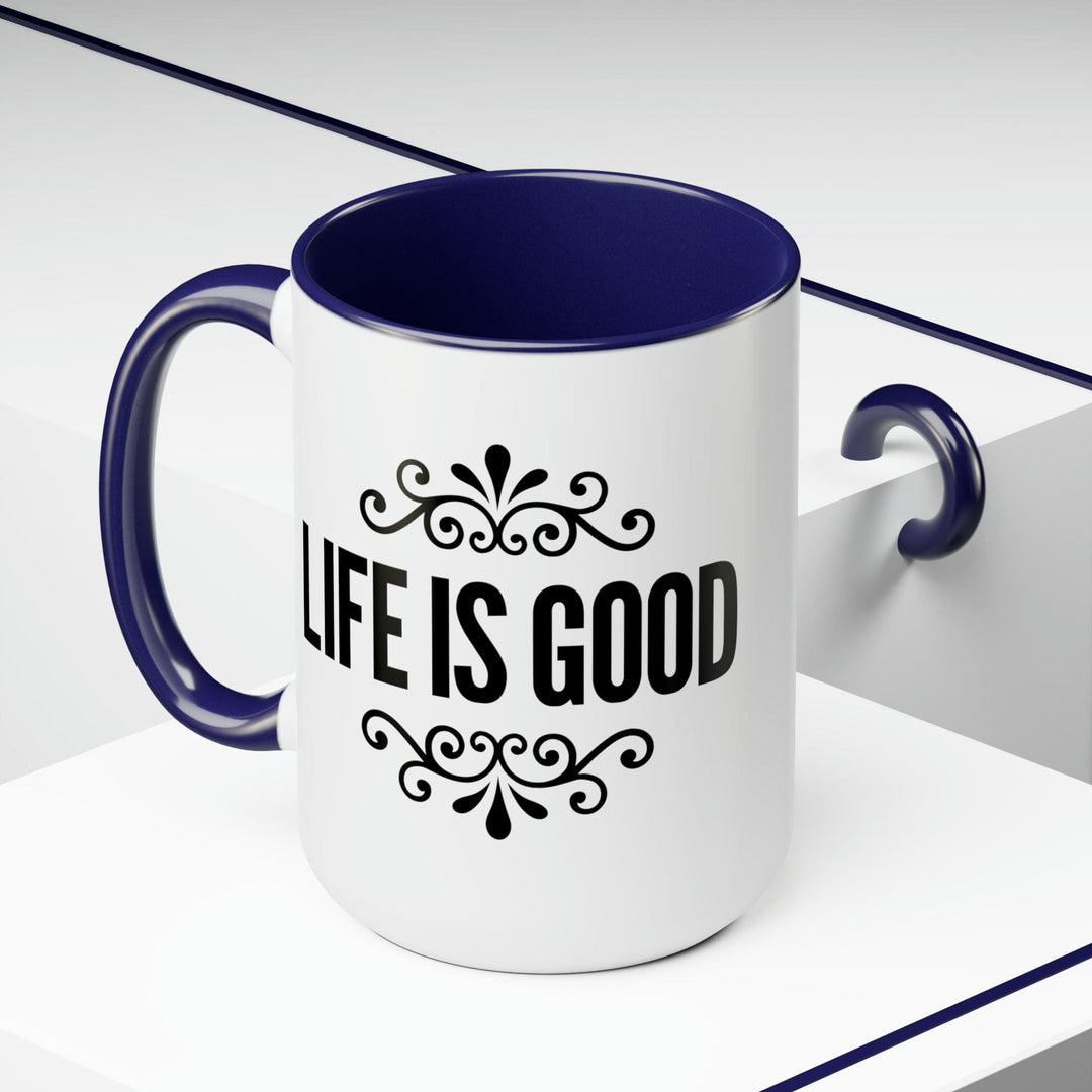 Accent Ceramic Coffee Mug 15oz - Life is Good Illustration Black - Decorative