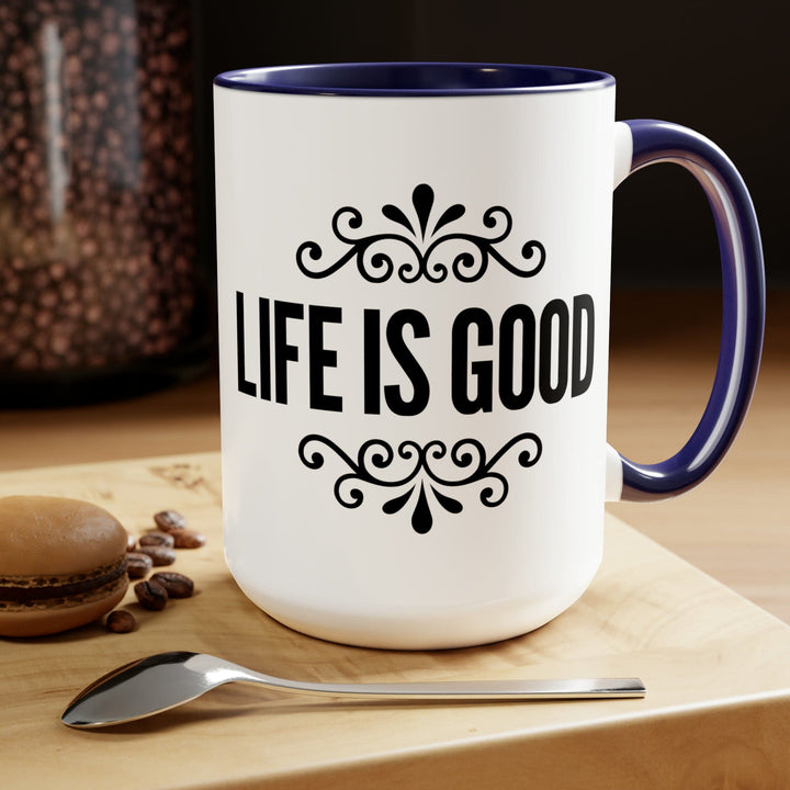 Accent Ceramic Coffee Mug 15oz - Life is Good Illustration Black - Decorative