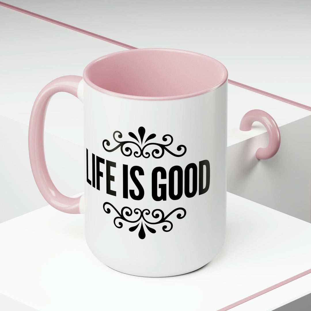 Accent Ceramic Coffee Mug 15oz - Life is Good Illustration Black - Decorative