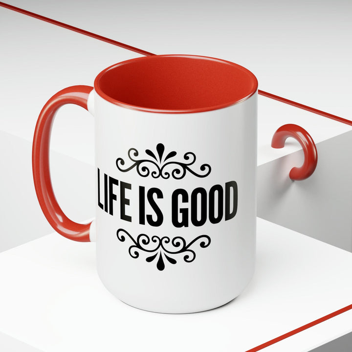 Accent Ceramic Coffee Mug 15oz - Life is Good Illustration Black - Decorative