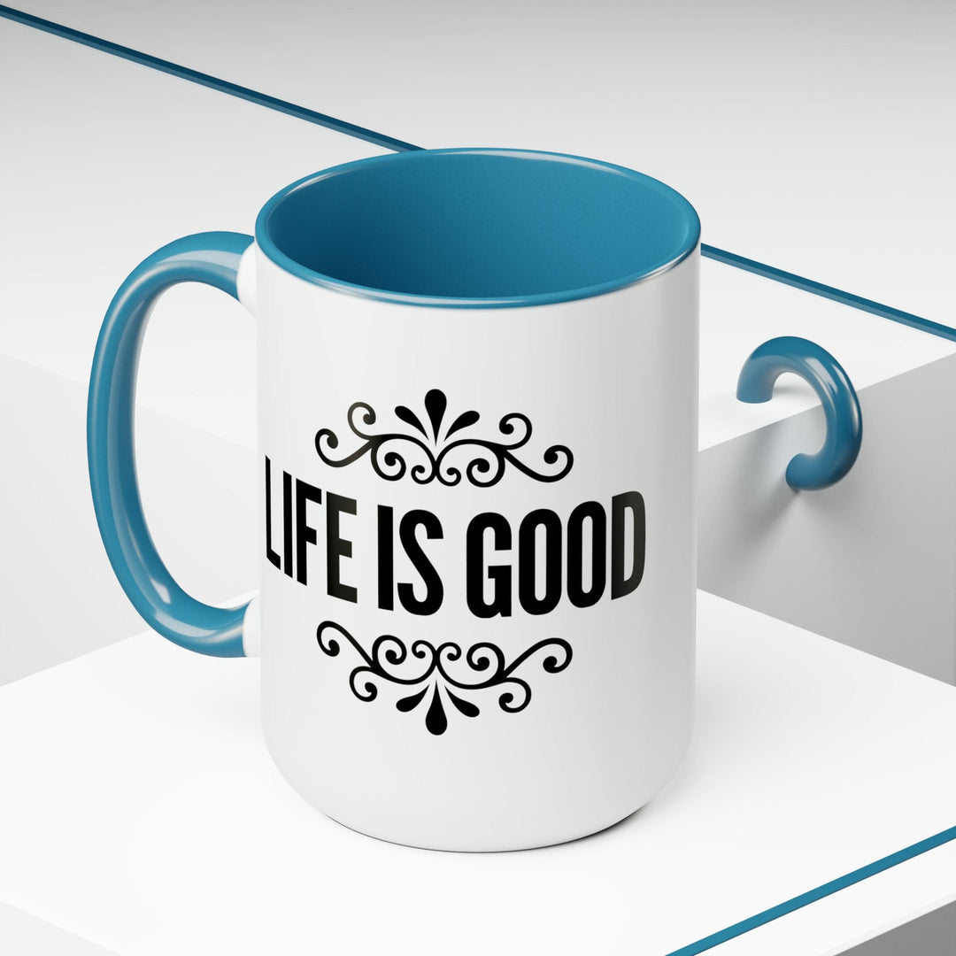 Accent Ceramic Coffee Mug 15oz - Life is Good Illustration Black - Decorative