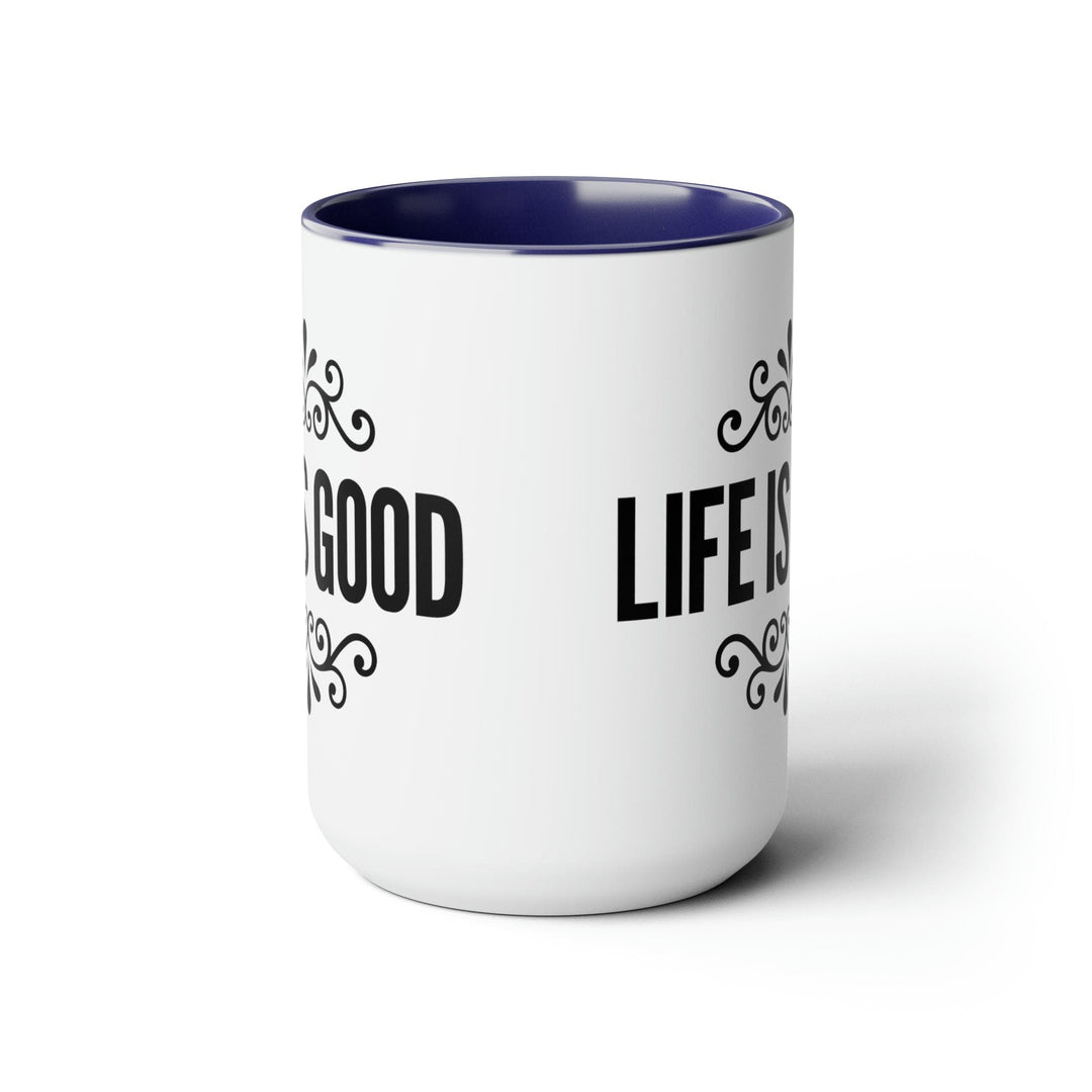 Accent Ceramic Coffee Mug 15oz - Life is Good Illustration Black - Decorative