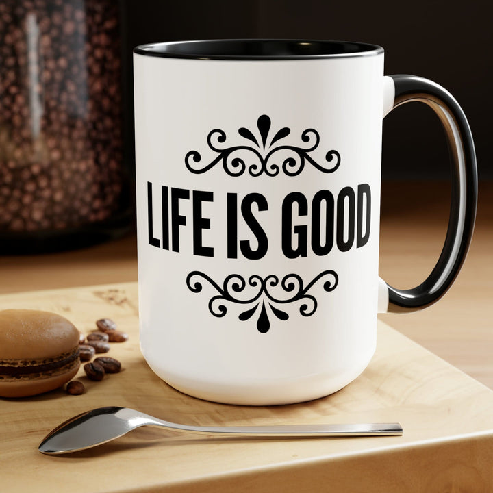 Accent Ceramic Coffee Mug 15oz - Life is Good Illustration Black - Decorative