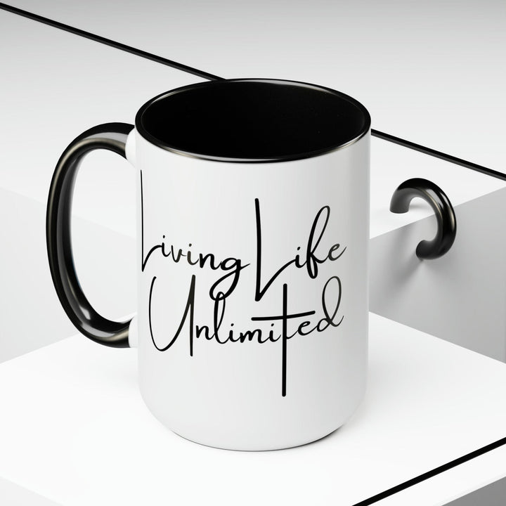 Accent Ceramic Coffee Mug 15oz - Living Life Unlimited - Inspirational