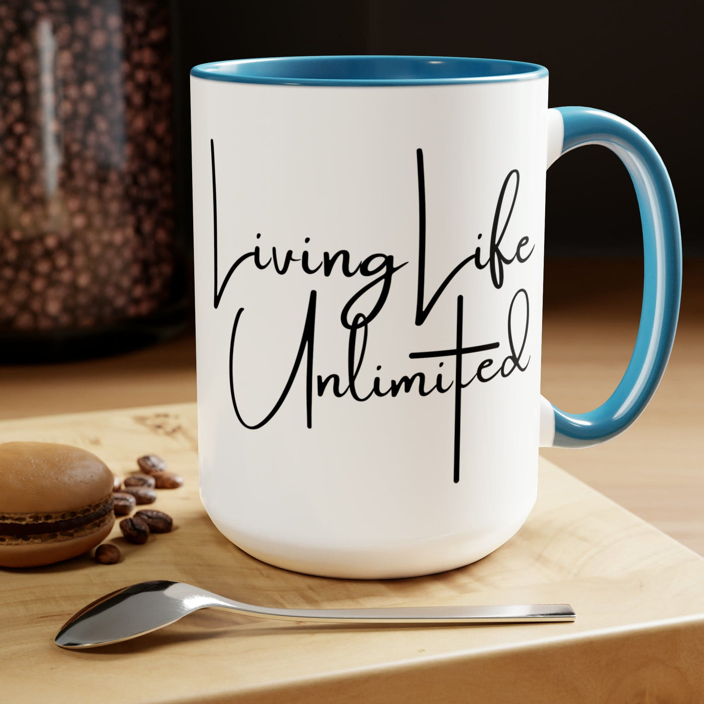 Accent Ceramic Coffee Mug 15oz - Living Life Unlimited - Inspirational