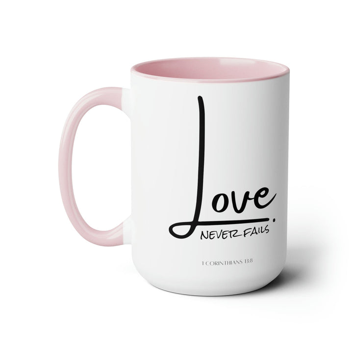 Accent Ceramic Coffee Mug 15oz - Love Never Fails - Decorative | Ceramic Mugs