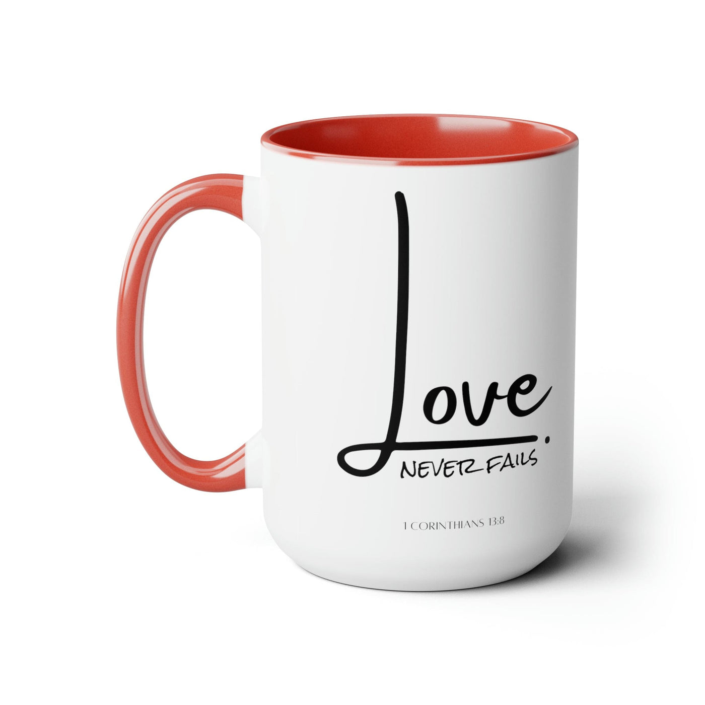 Accent Ceramic Coffee Mug 15oz - Love Never Fails Decorative | Mugs