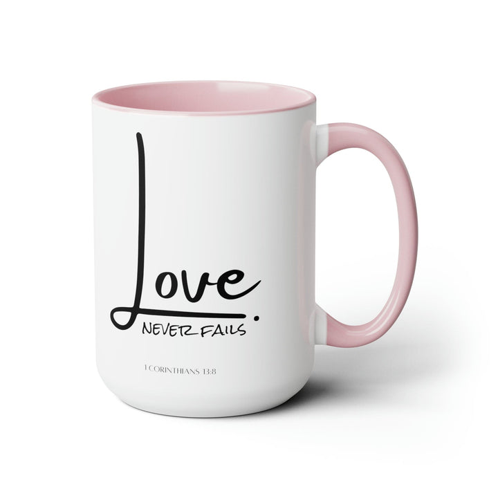 Accent Ceramic Coffee Mug 15oz - Love Never Fails - Decorative | Ceramic Mugs