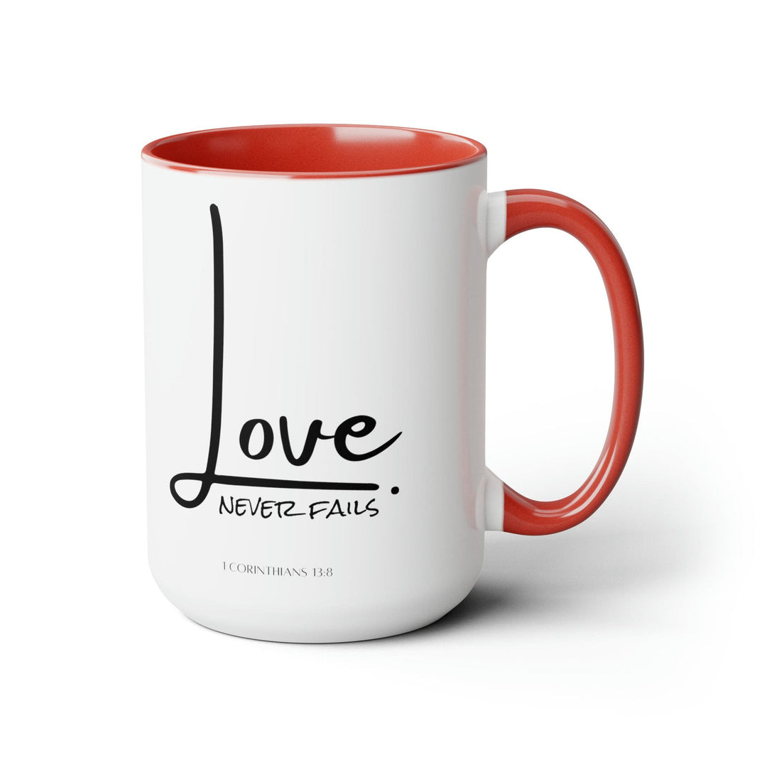 Accent Ceramic Coffee Mug 15oz - Love Never Fails - Decorative | Ceramic Mugs