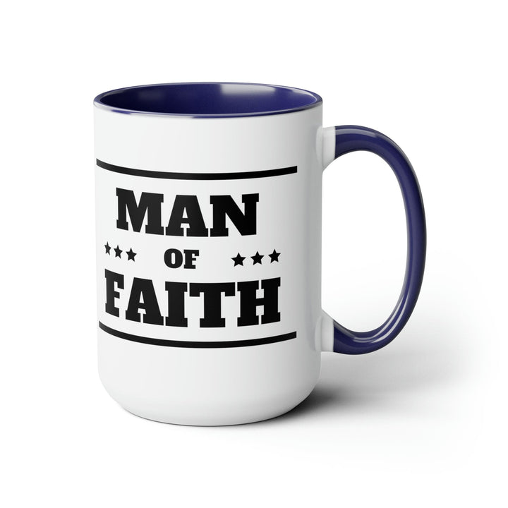 Accent Ceramic Coffee Mug 15oz - Man of Faith Black Illustration - Decorative