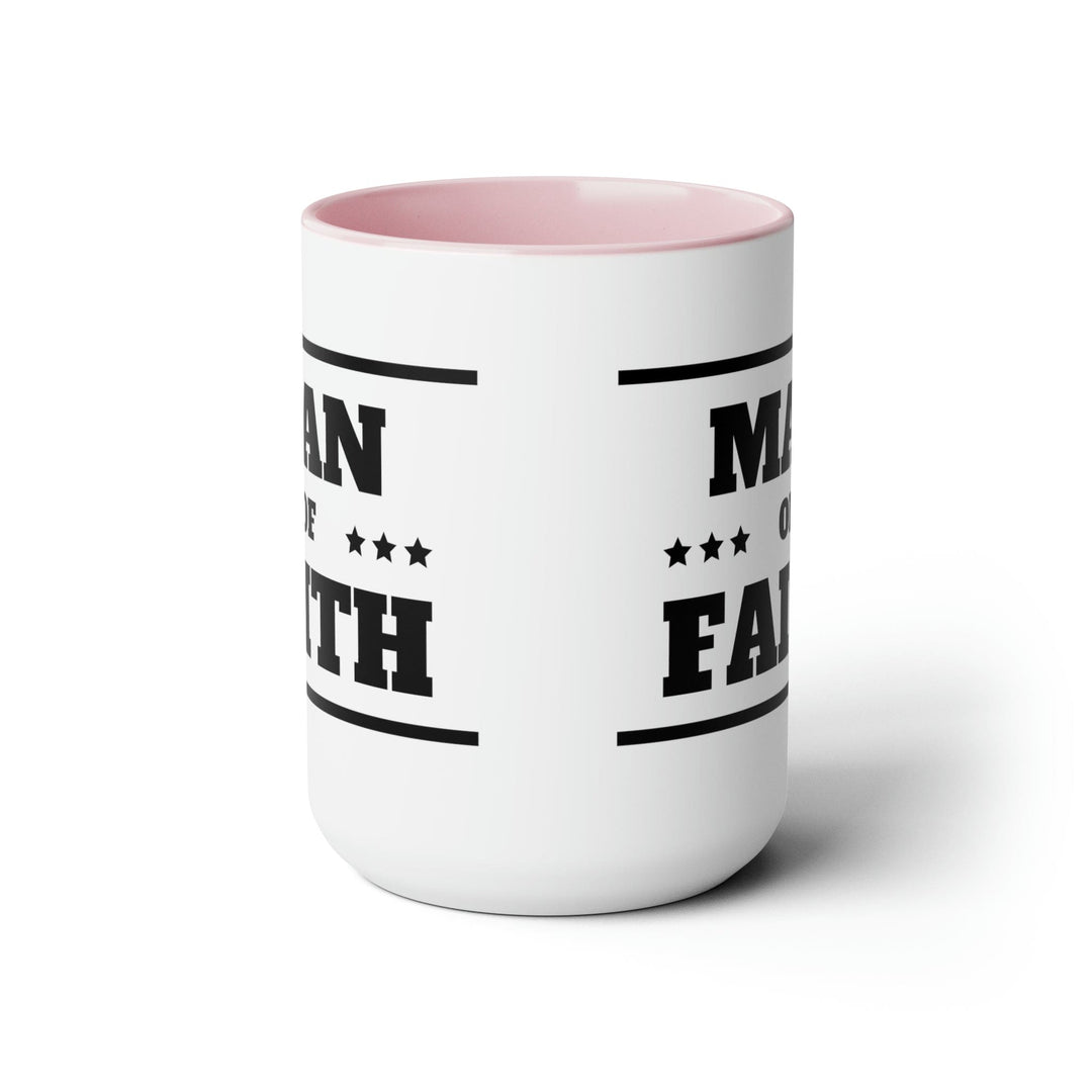 Accent Ceramic Coffee Mug 15oz - Man of Faith Black Illustration - Decorative