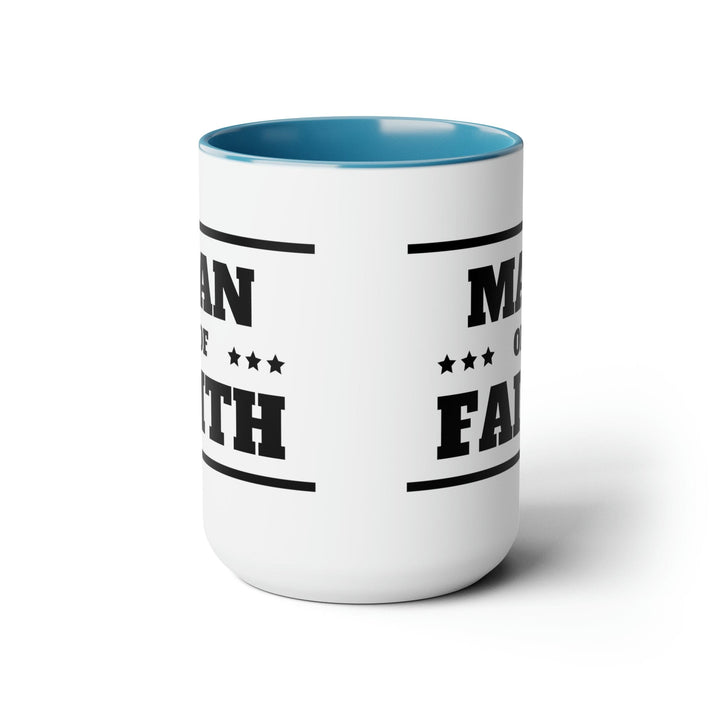 Accent Ceramic Coffee Mug 15oz - Man Of Faith Black Illustration - Decorative