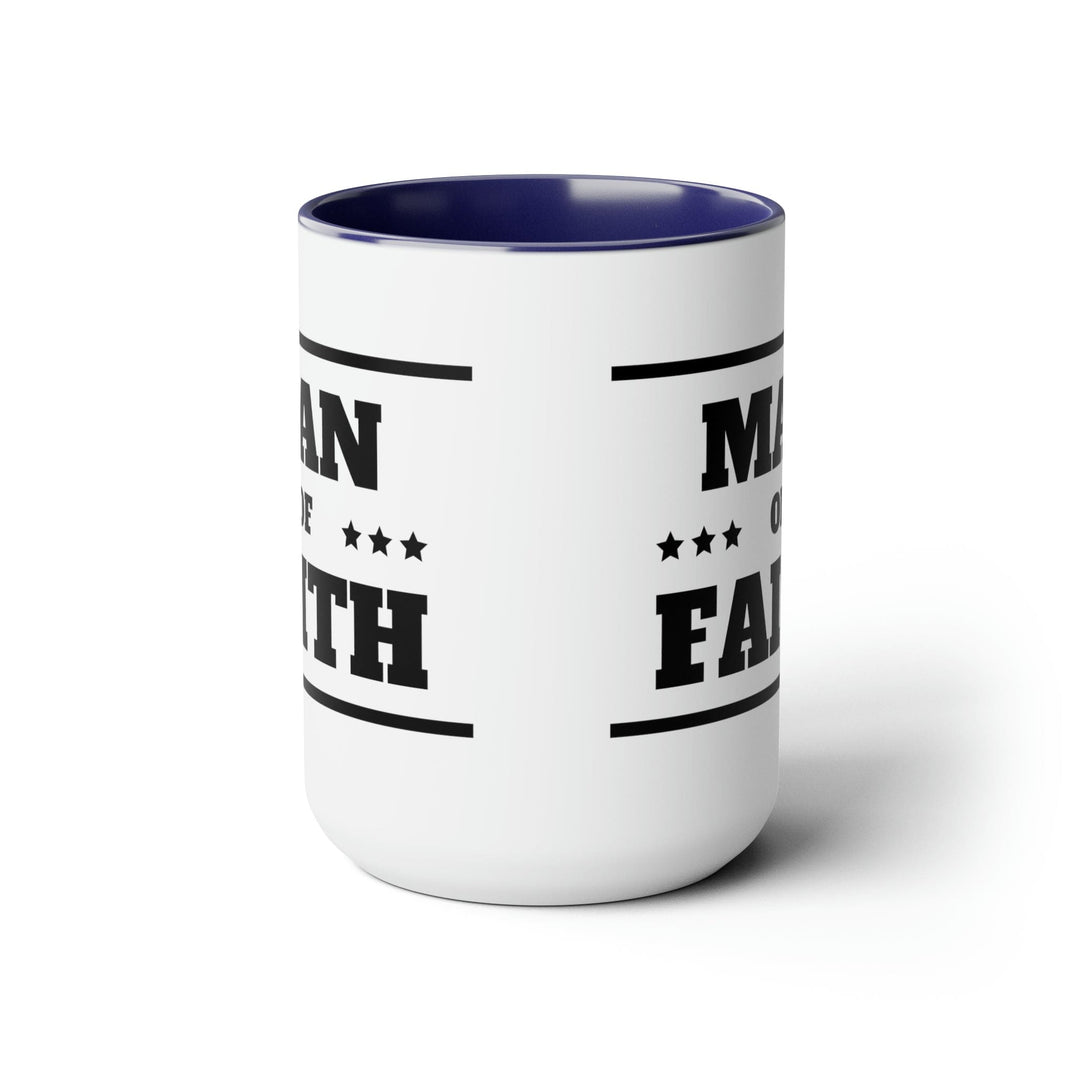 Accent Ceramic Coffee Mug 15oz - Man of Faith Black Illustration - Decorative