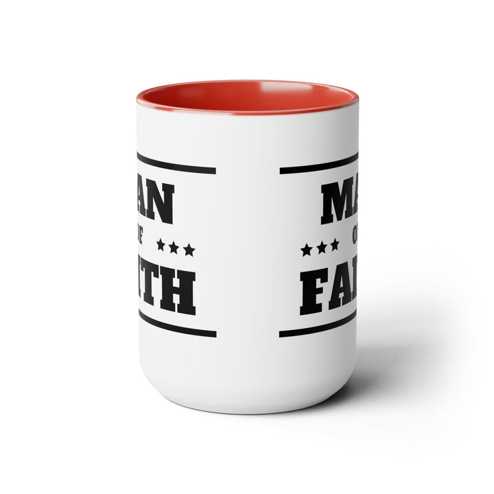 Accent Ceramic Coffee Mug 15oz - Man of Faith Black Illustration - Decorative