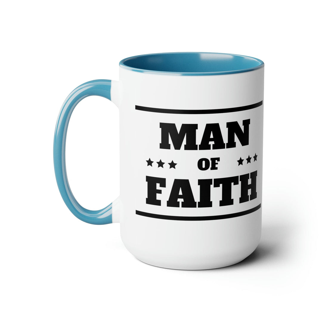 Accent Ceramic Coffee Mug 15oz - Man of Faith Black Illustration - Decorative