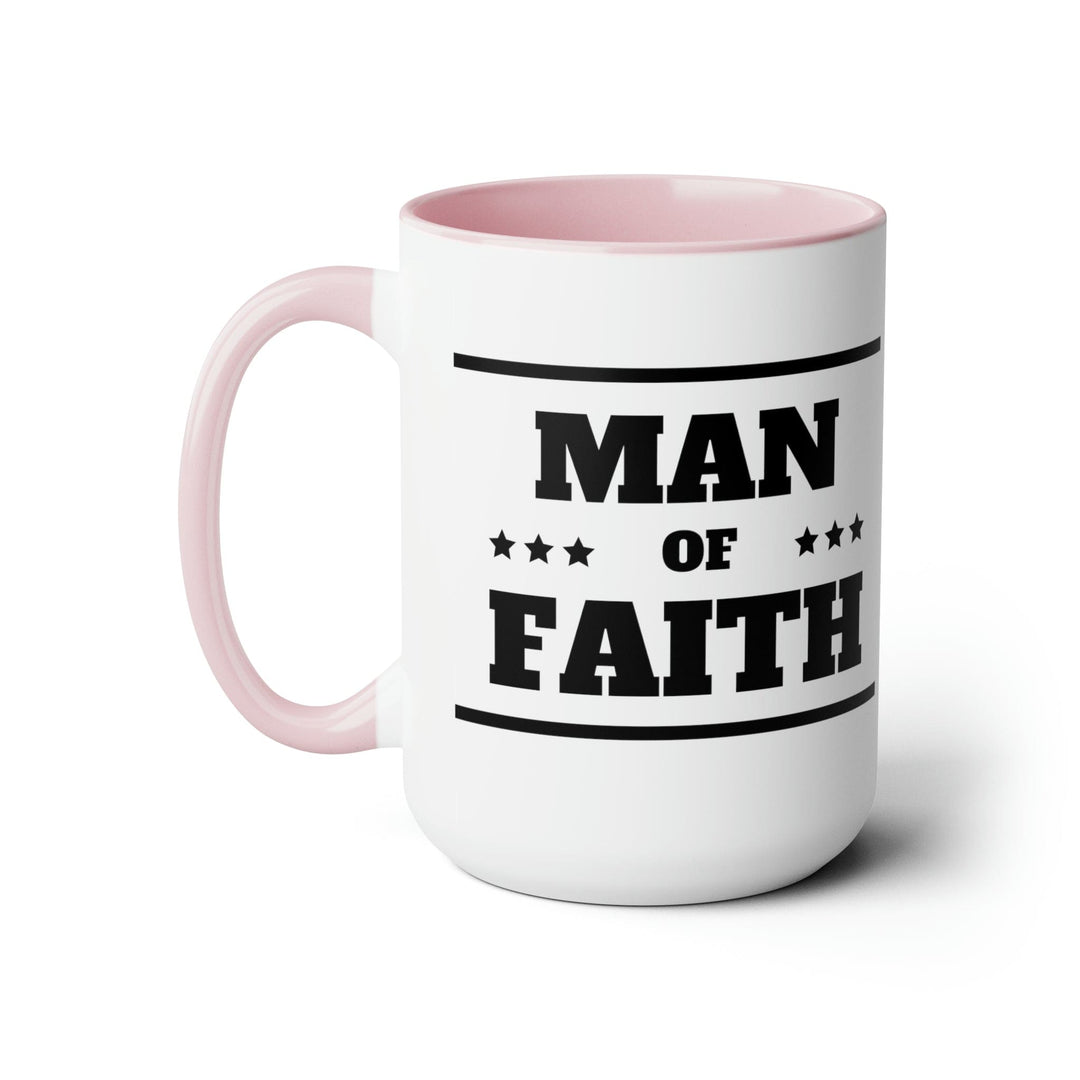 Accent Ceramic Coffee Mug 15oz - Man Of Faith Black Illustration - Decorative