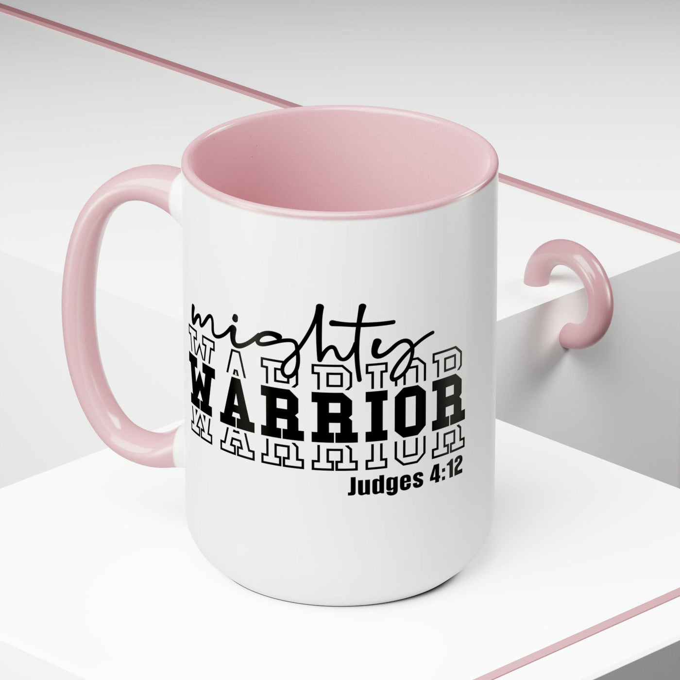 Accent Ceramic Coffee Mug 15oz - Mighty Warrior Black Illustration - Decorative