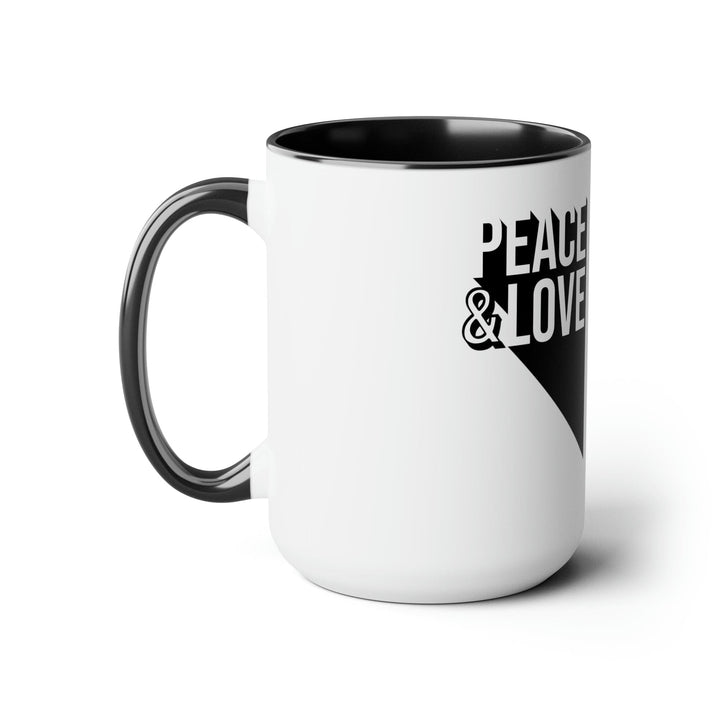 Accent Ceramic Coffee Mug 15oz - Peace and Love Duo Illustration - Decorative