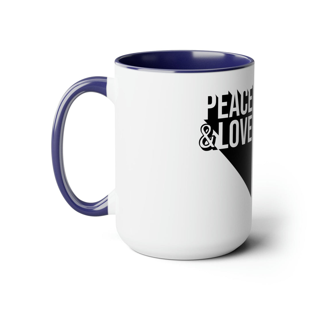 Accent Ceramic Coffee Mug 15oz - Peace and Love Duo Illustration - Decorative