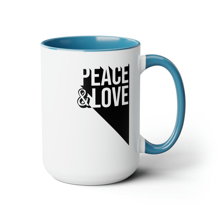 Accent Ceramic Coffee Mug 15oz - Peace and Love Duo Illustration - Decorative