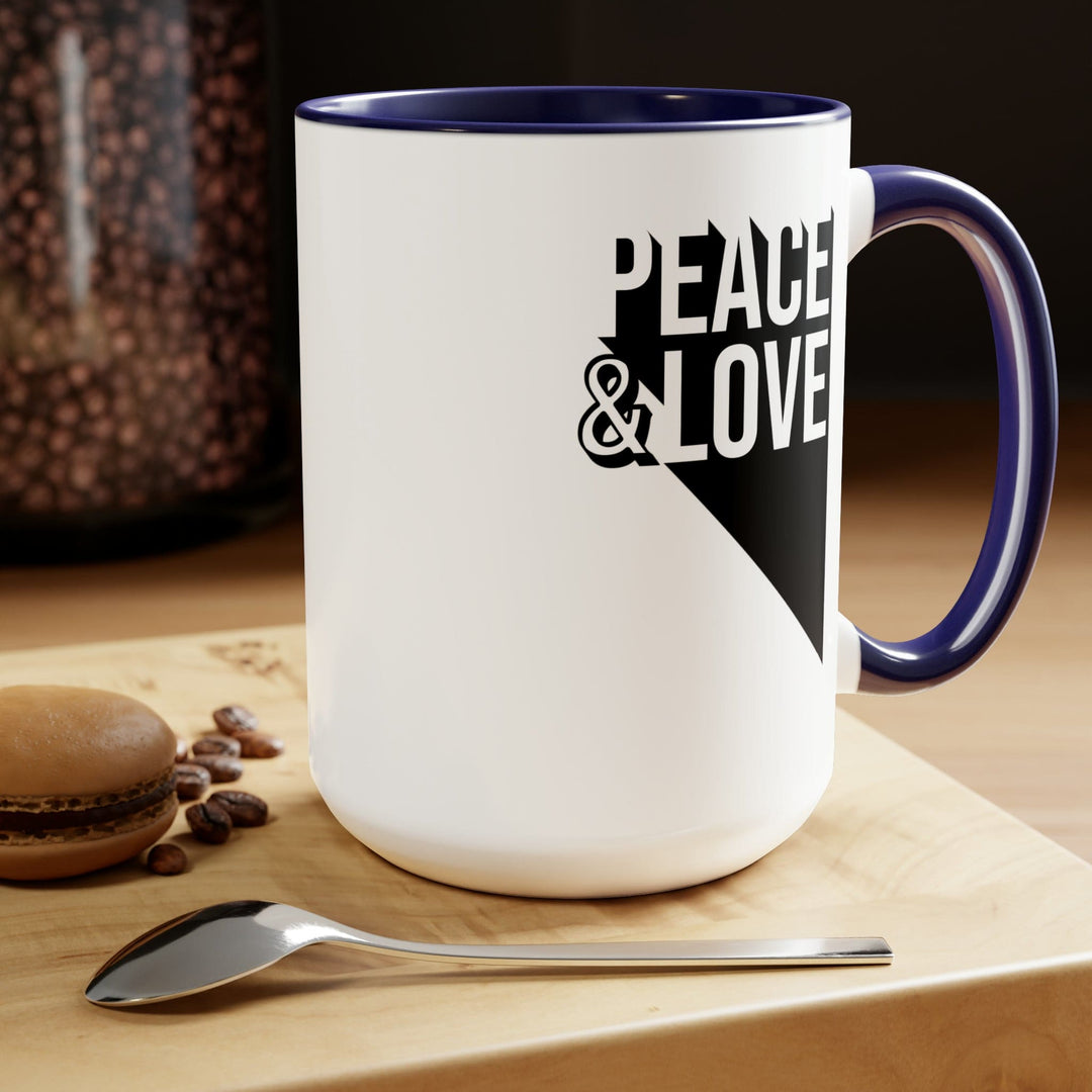 Accent Ceramic Coffee Mug 15oz - Peace and Love Duo Illustration - Decorative