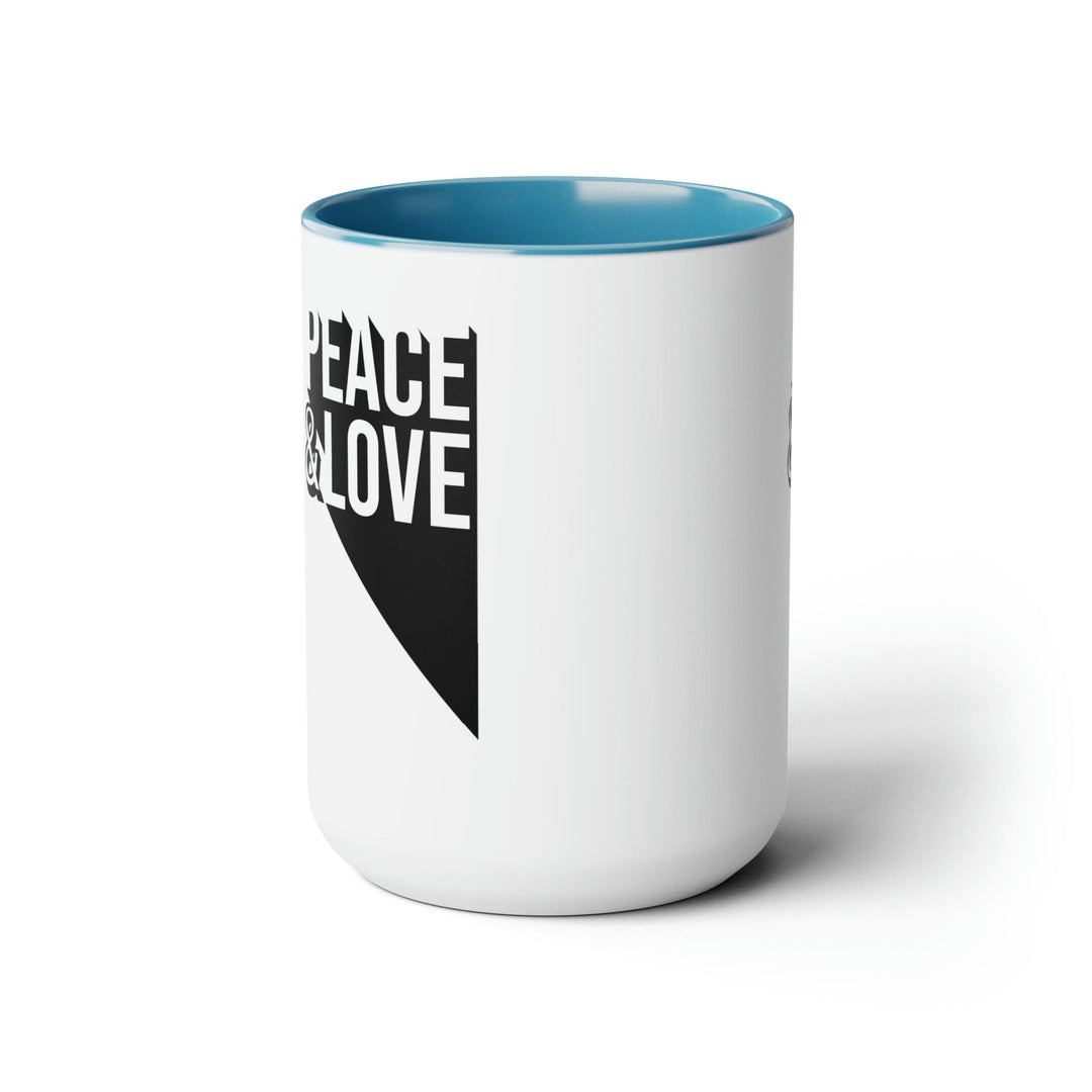 Accent Ceramic Coffee Mug 15oz - Peace and Love Duo Illustration - Decorative