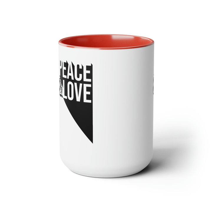 Accent Ceramic Coffee Mug 15oz - Peace and Love Duo Illustration - Decorative