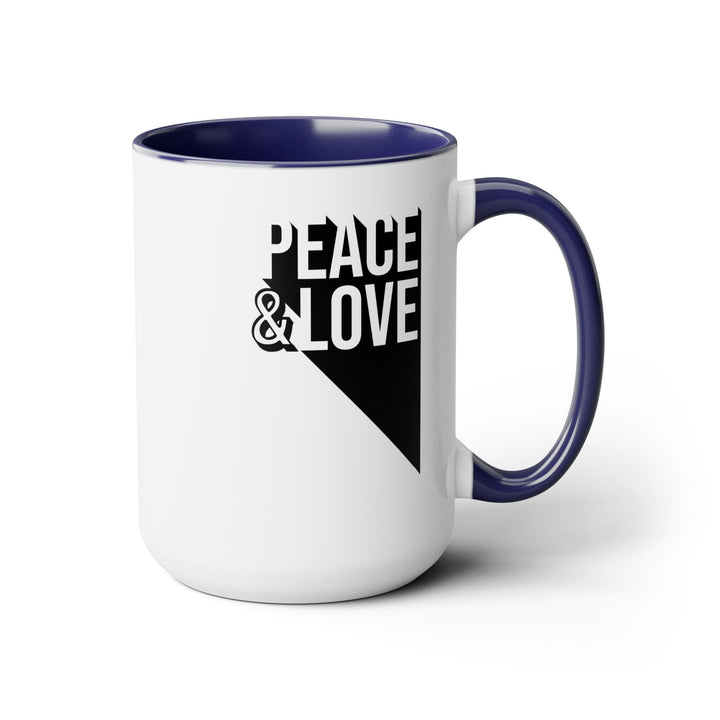 Accent Ceramic Coffee Mug 15oz - Peace and Love Duo Illustration - Decorative