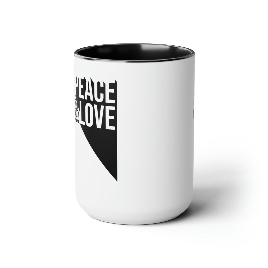 Accent Ceramic Coffee Mug 15oz - Peace and Love Duo Illustration - Decorative