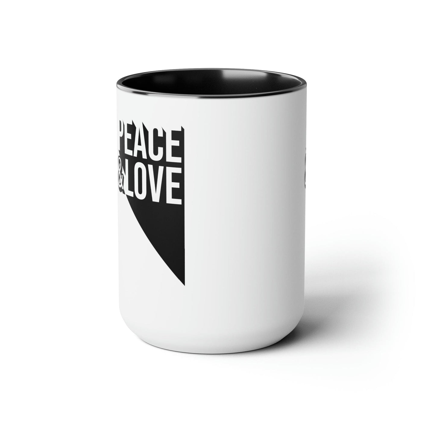 Accent Ceramic Coffee Mug 15oz - Peace And Love Duo Illustration - Decorative |