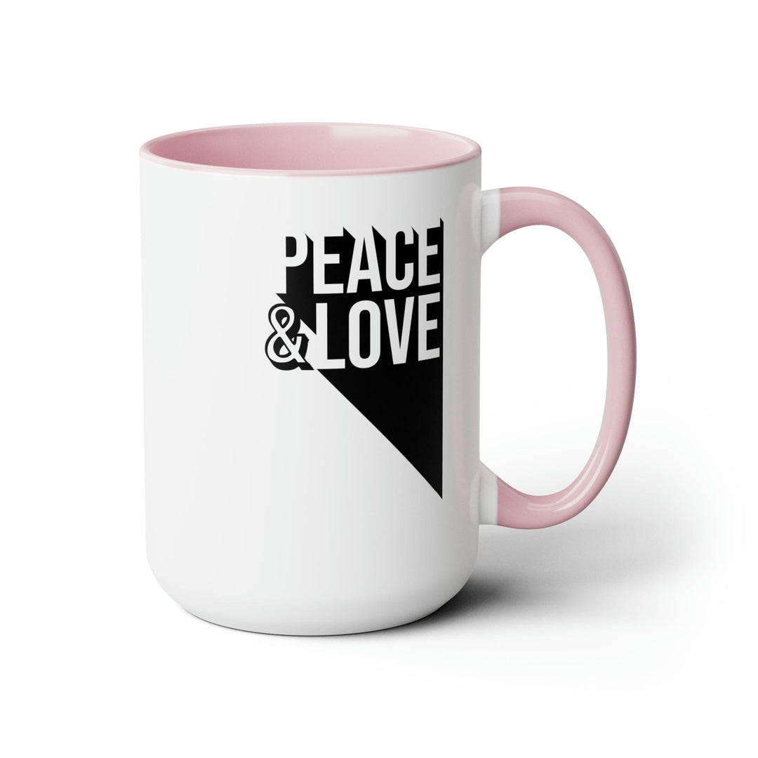 Accent Ceramic Coffee Mug 15oz - Peace and Love Duo Illustration - Decorative