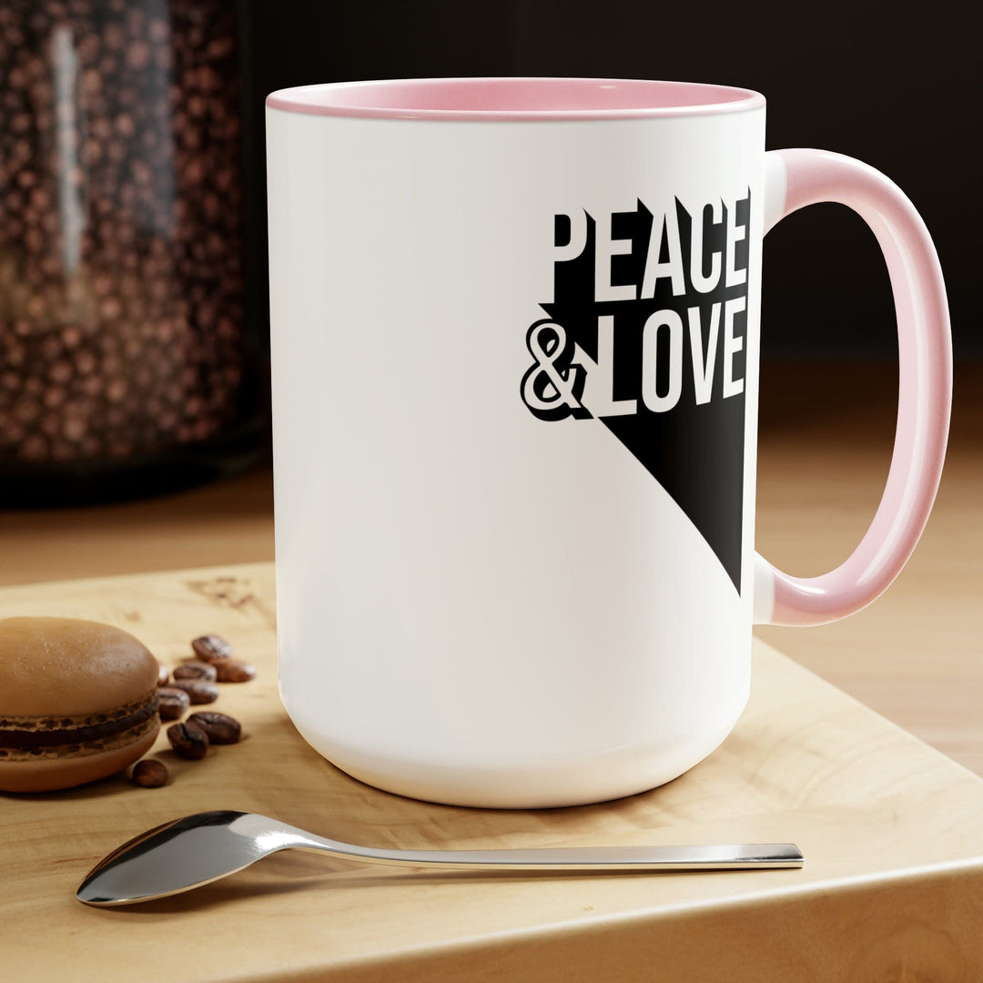 Accent Ceramic Coffee Mug 15oz - Peace and Love Duo Illustration - Decorative