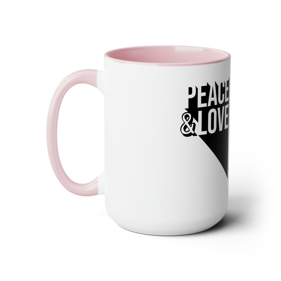 Accent Ceramic Coffee Mug 15oz - Peace and Love Duo Illustration - Decorative