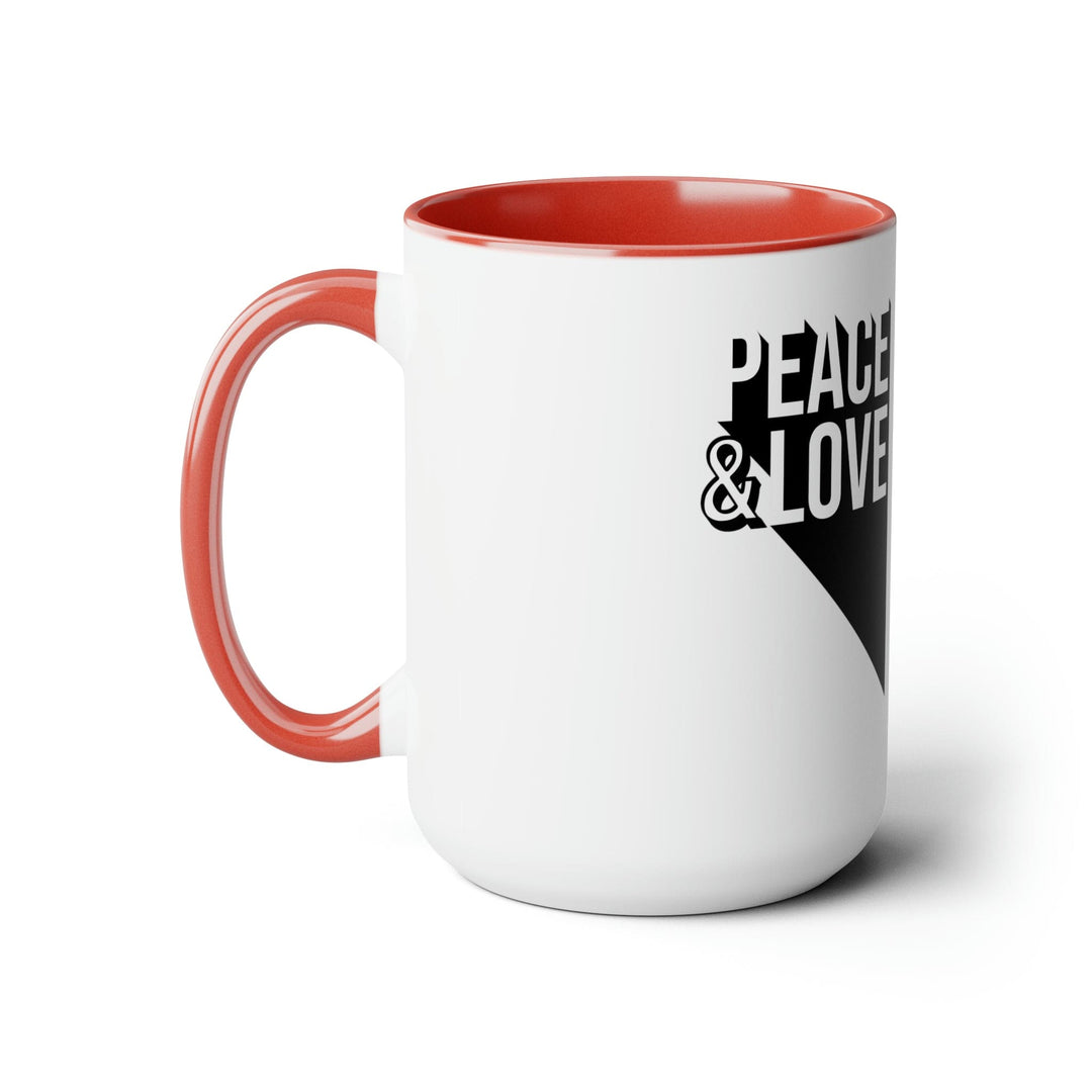 Accent Ceramic Coffee Mug 15oz - Peace and Love Duo Illustration - Decorative