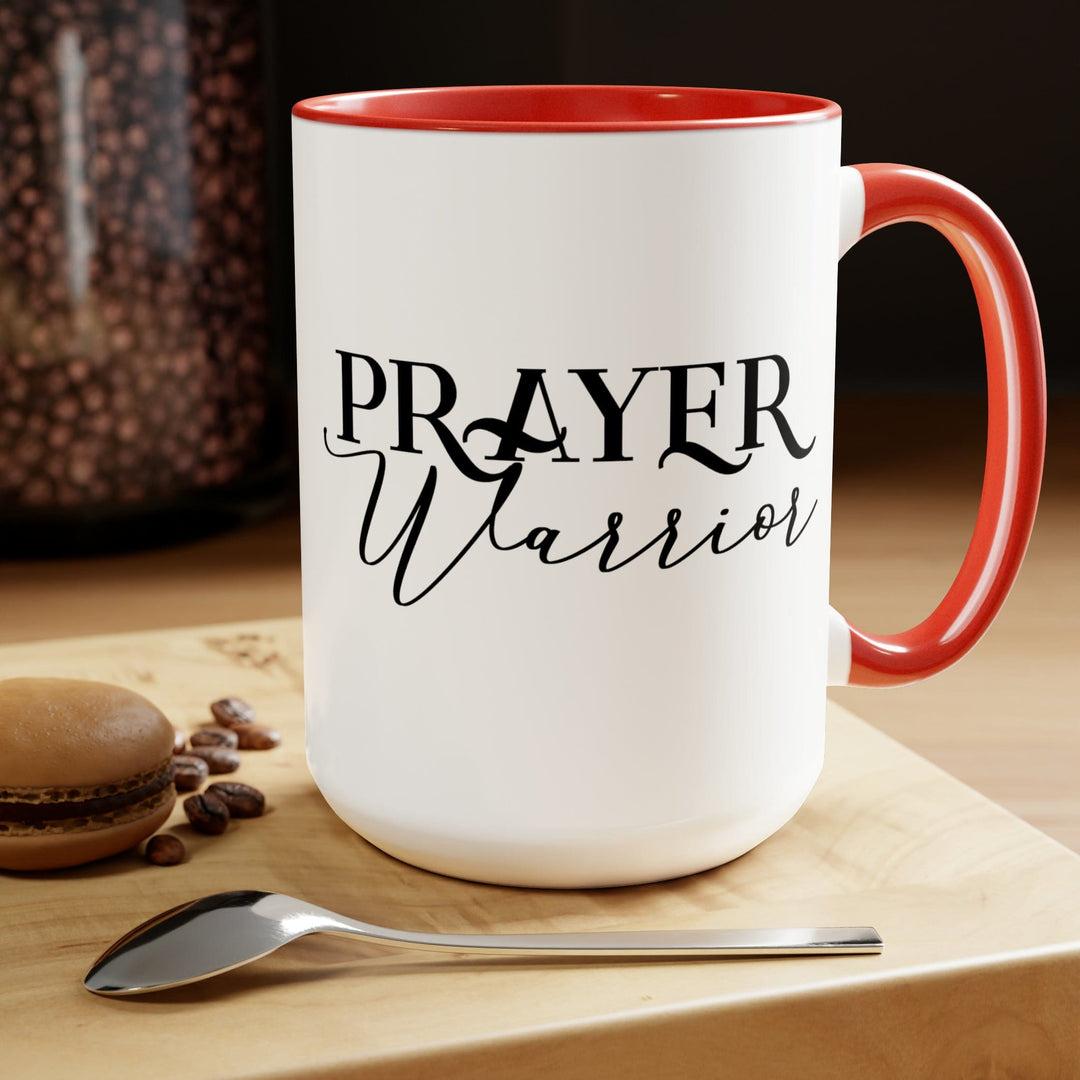 Accent Ceramic Coffee Mug 15oz - Prayer Warrior Black Illustration - Decorative