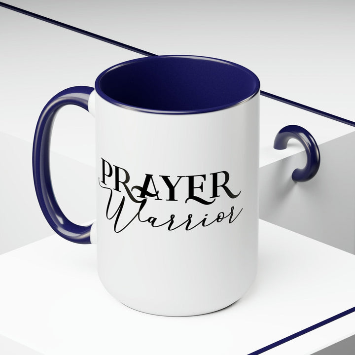 Accent Ceramic Coffee Mug 15oz - Prayer Warrior Black Illustration - Decorative