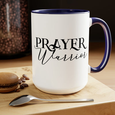 Accent Ceramic Coffee Mug 15oz - Prayer Warrior Black Illustration - Decorative
