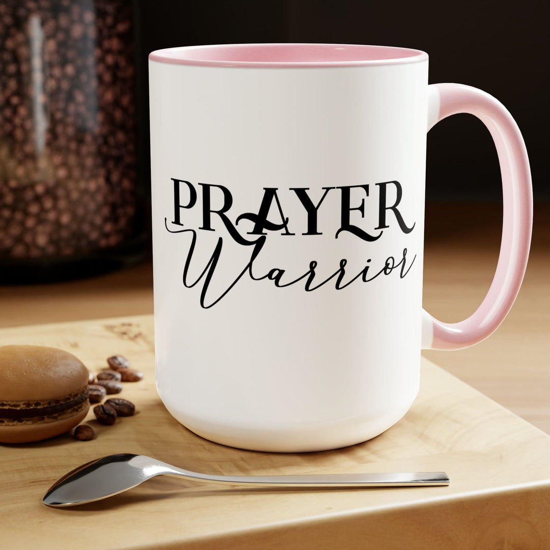 Accent Ceramic Coffee Mug 15oz - Prayer Warrior Black Illustration - Decorative