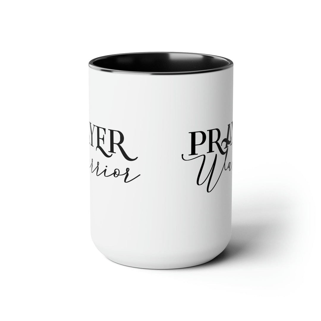 Accent Ceramic Coffee Mug 15oz - Prayer Warrior Black Illustration - Decorative