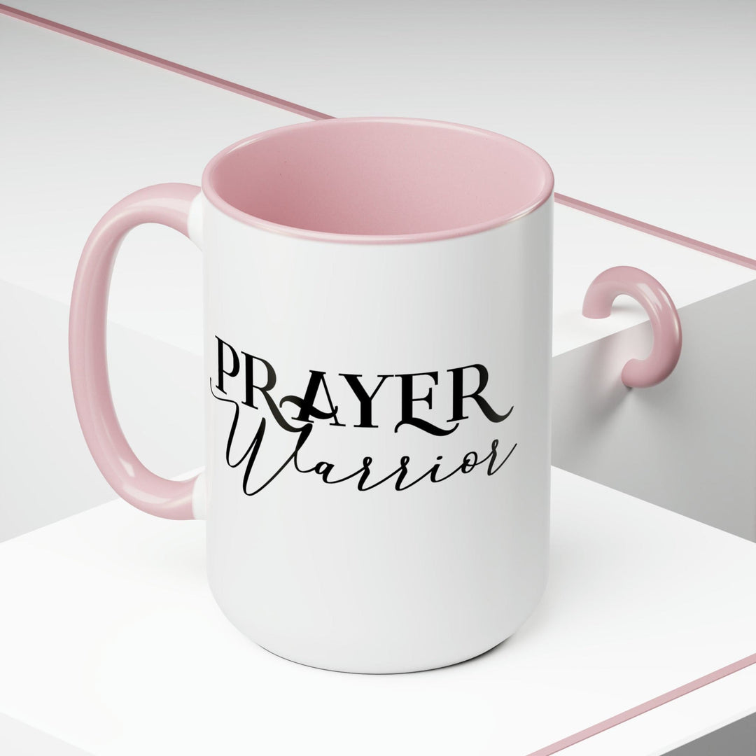 Accent Ceramic Coffee Mug 15oz - Prayer Warrior Black Illustration - Decorative