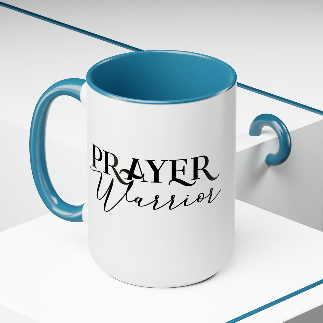 Accent Ceramic Coffee Mug 15oz - Prayer Warrior Black Illustration - Decorative