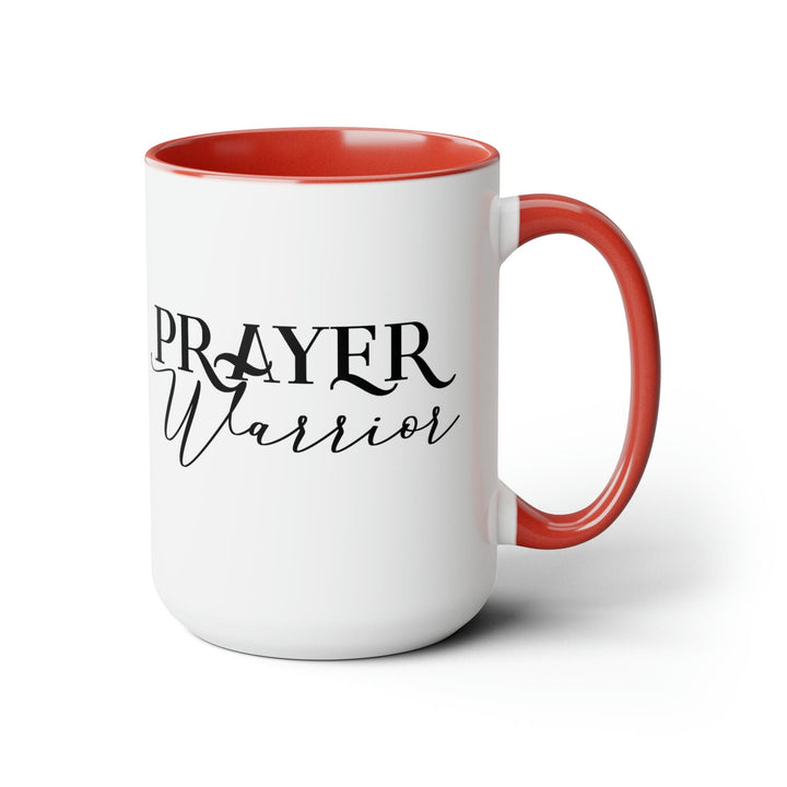 Accent Ceramic Coffee Mug 15oz - Prayer Warrior Black Illustration - Decorative