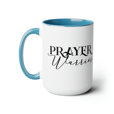Accent Ceramic Coffee Mug 15oz - Prayer Warrior Black Illustration - Decorative
