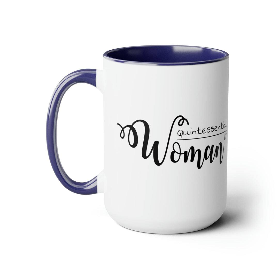 Accent Ceramic Coffee Mug 15oz - Quintessential Woman Black Illustration